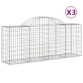NNEVL Arched Gabion Baskets 3 pcs 200x50x80/100 cm Galvanised Iron