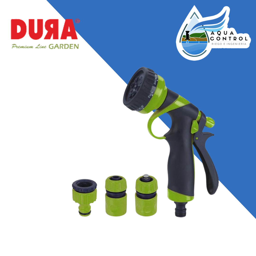 Pistola plástica con accesorios 1/2" - DURA GARDEN Aqua Control