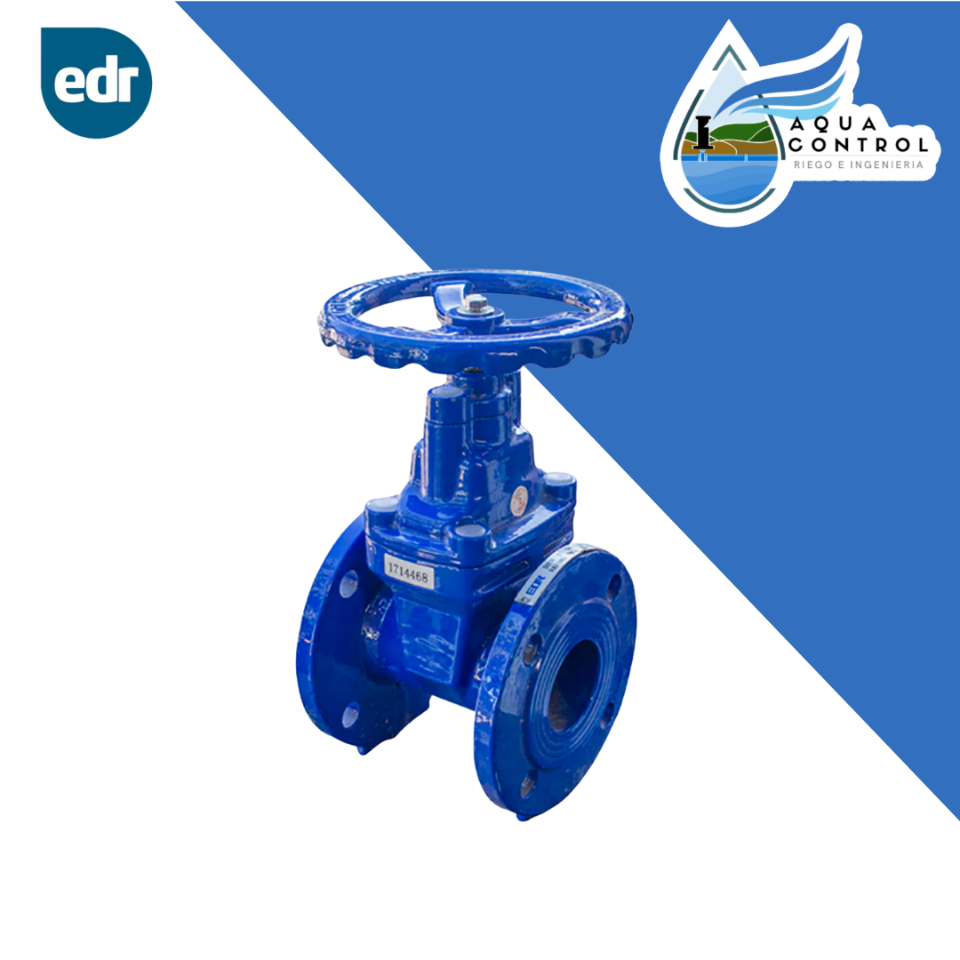VÁLVULA COMPUERTA ELASTOMÉRICA CON VOLANTE FIERRO PN 16 Aqua Control