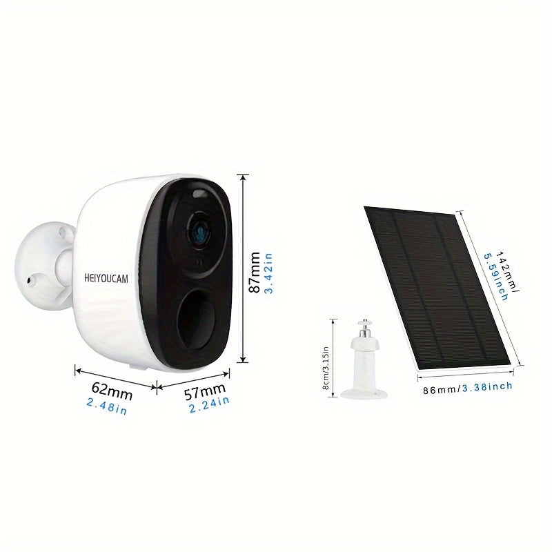 NNETM Wireless Solar Security Camera Outdoor (3MP Night Vision)