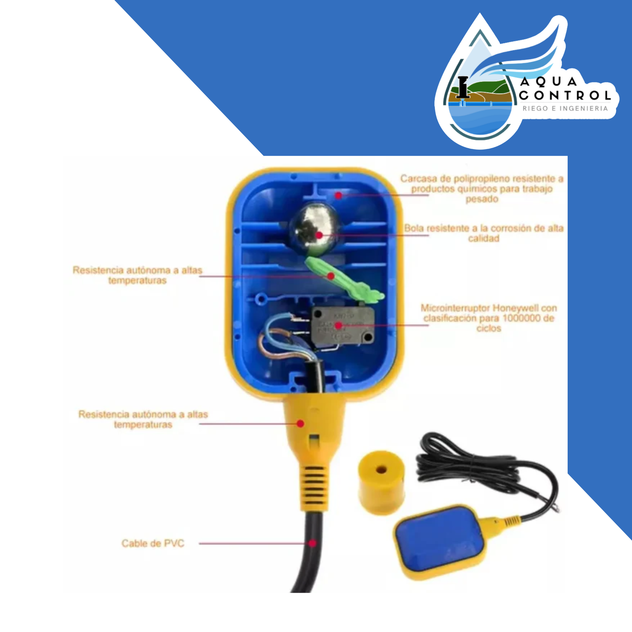 Flotador Interruptor Nivel IP68 Gaccoa